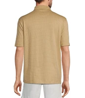 Roundtree & Yorke TravelSmart Short Sleeve Non-Solid Solid Jacquard Polo Shirt