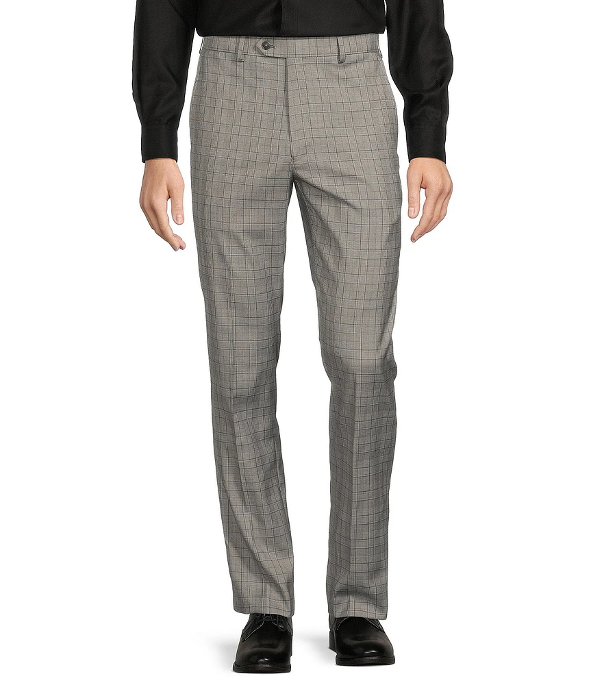 Roundtree & Yorke travelSMART Straight Fit Plaid Ultimate Comfort Dress Pant