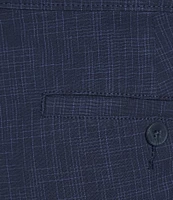 Roundtree & Yorke True Blue 8#double; Inseam Classic Flat Front Crosshatch Texture Pull On Shorts