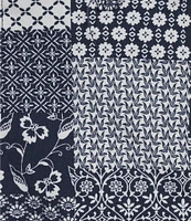 Roundtree & Yorke True Blue 8#double; Inseam Classic Flat Front Patchwork Print Pull On Shorts