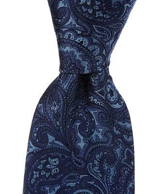 Roundtree & Yorke Paisley-Printed 3 1/8#double; Woven Silk Tie