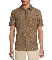 Rowm Big & Tall Performance Rec + Relax Short Sleeve Thistle Print Seersucker Shirt