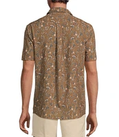 Rowm Big & Tall Performance Rec + Relax Short Sleeve Thistle Print Seersucker Shirt