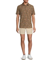 Rowm Big & Tall Performance Rec + Relax Short Sleeve Thistle Print Seersucker Shirt