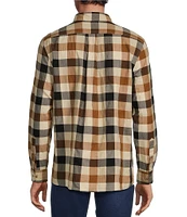 Rowm Big & Tall Long Sleeve Herringbone Buffalo Plaid Woven Shirt