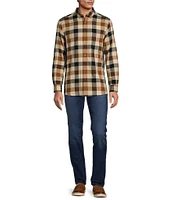 Rowm Big & Tall Long Sleeve Herringbone Buffalo Plaid Woven Shirt