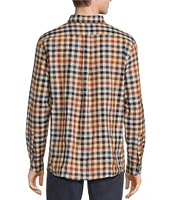 Rowm Big & Tall Long Sleeve Herringbone Small Plaid Woven Shirt