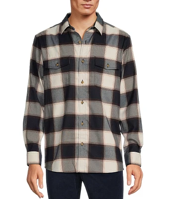 Rowm Big & Tall Long Sleeve Jaspe Buffalo Plaid Button Down Shirt