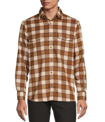 Rowm Big & Tall Long Sleeve Jaspe Small Buffalo Plaid Button Down Shirt