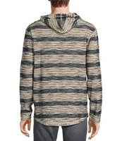 Rowm Big & Tall Long Sleeve Textured Stripe Hoodie