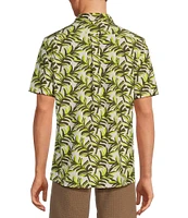 Rowm Big & Tall Rec & Relax Performance Short Sleeve Leaf Print Shirt