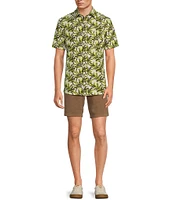 Rowm Big & Tall Rec & Relax Performance Short Sleeve Leaf Print Shirt