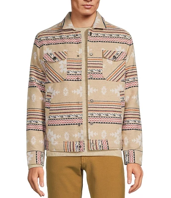 Rowm Big & Tall The Drifter Southwestern Jacquard Sherpa-Lined Trucker Jacket