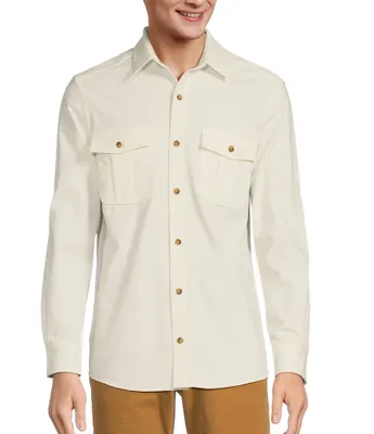 Rowm Big & Tall The Lodge Collection Long Sleeve Brushed Solid Button Down Shirt