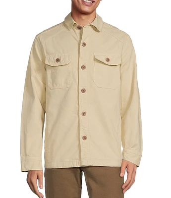 Rowm Big & Tall The Rambler Long Sleeve Garment Dyed Canvas Solid Shirt Jacket