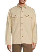 Rowm Big & Tall The Rambler Long Sleeve Garment Dyed Canvas Solid Shirt Jacket