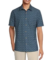 Rowm Big & Tall Tourister Rec & Relax Short Sleeve Medallion Print Shirt