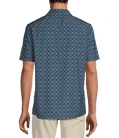 Rowm Big & Tall Tourister Rec & Relax Short Sleeve Medallion Print Shirt