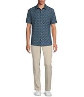Rowm Big & Tall Tourister Rec & Relax Short Sleeve Medallion Print Shirt