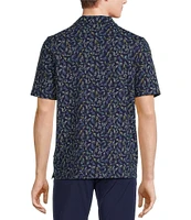 Rowm Blue Sirena The Weekender Short Sleeve Jacquard Mermaid Print Shirt