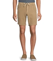 Rowm Crafted Solid Drawstring Textured Solid 8#double; Inseam Shorts