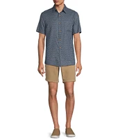 Rowm Crafted Solid Drawstring Textured Solid 8#double; Inseam Shorts