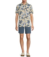 Rowm Crafted Solid Drawstring Textured Solid 8#double; Inseam Shorts