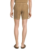 Rowm Flat Front Drawstring Garment Dyed Solid 7#double; Inseam Waffle Shorts