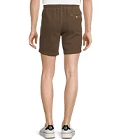 Rowm Flat Front Drawstring Garment Dyed Solid 7#double; Inseam Waffle Shorts