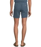 Rowm Flat Front Drawstring Garment Dyed Solid 7#double; Inseam Waffle Shorts
