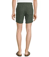 Rowm Flat Front Solid Terry 7#double; Inseam Shorts
