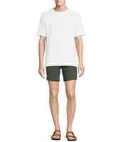 Rowm Flat Front Solid Terry 7#double; Inseam Shorts