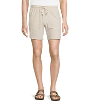 Rowm Flat Front Solid Terry 7#double; Inseam Shorts