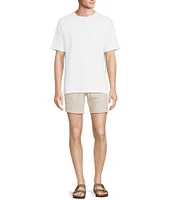 Rowm Flat Front Solid Terry 7#double; Inseam Shorts