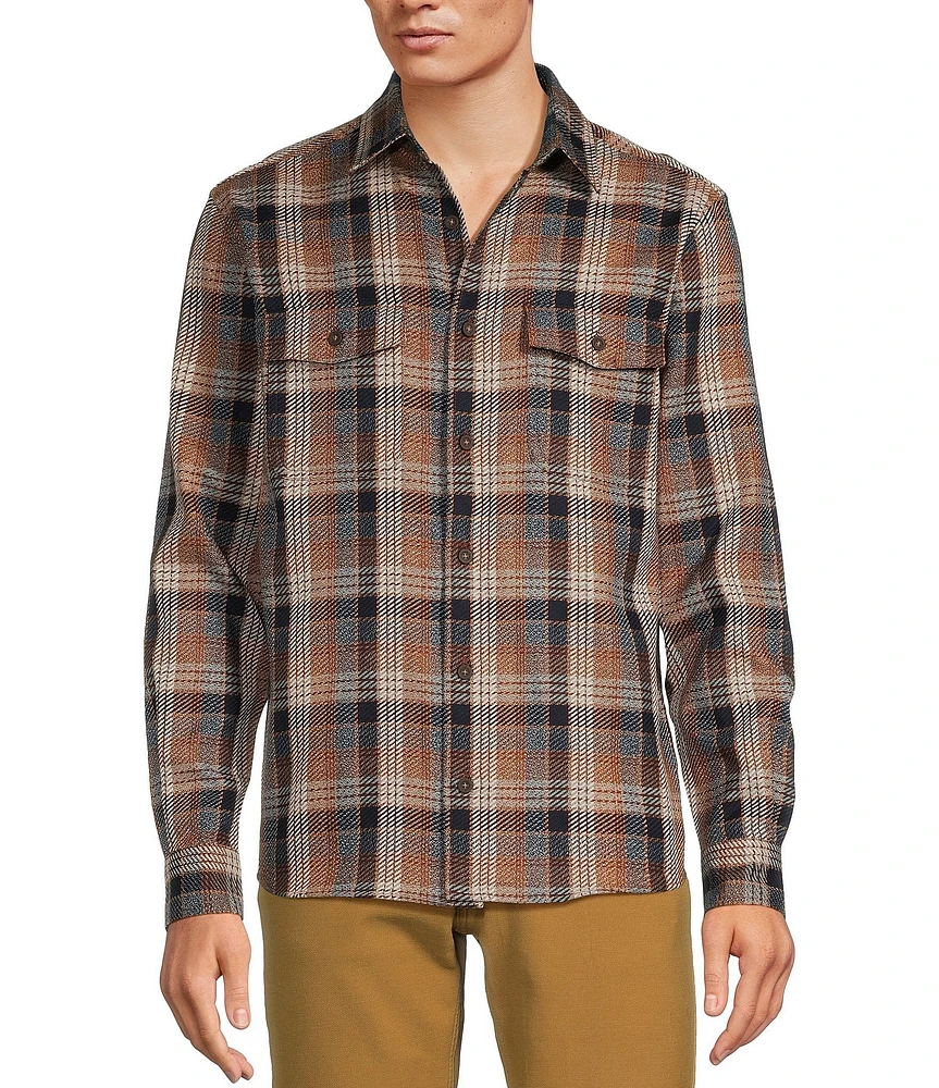 Rowm Long Sleeve Jaspe Large Plaid Button Down Sport Shirt