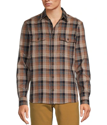 Rowm Long Sleeve Jaspe Large Plaid Button Down Sport Shirt