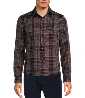 Rowm Long Sleeve 2 Pocket Jaspe Large Plaid Button Down Sport Shirt