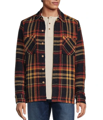 Rowm Long Sleeve Chunky Twill Plaid Shirt Jacket