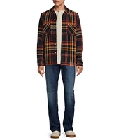 Rowm Long Sleeve Chunky Twill Plaid Shirt Jacket