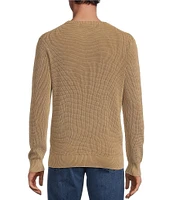 Rowm Long Sleeve Garment Dyed Waffle Crew Neck Sweater