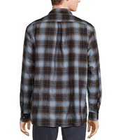 Rowm Long Sleeve Herringbone Plaid Woven Shirt