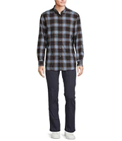 Rowm Long Sleeve Herringbone Plaid Woven Shirt