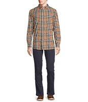 Rowm Long Sleeve Herringbone Small Plaid Woven Shirt