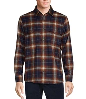 Rowm Long Sleeve Jaspe Dark Large Plaid Button Down Shirt