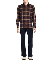 Rowm Long Sleeve Jaspe Dark Large Plaid Button Down Shirt