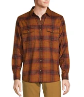 Rowm Long Sleeve Jaspe Dark Large Plaid Button Down Shirt