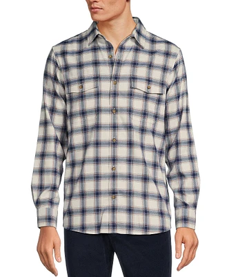 Rowm Long Sleeve Jaspe Medium Plaid Button Down Shirt