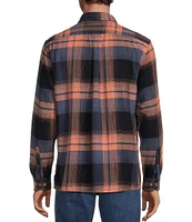 Rowm Long Sleeve Plaid Slub Button Front Woven Shirt