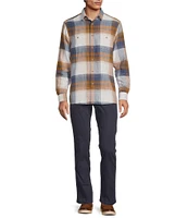 Rowm Long Sleeve Plaid Slub Button Front Woven Shirt