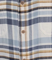 Rowm Long Sleeve Medium Plaid Slub Button Front Woven Shirt